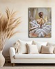 obrazy Baletnica na lnianym płótnie Ręcznie malowany obraz Olejny XXL kobieta 1