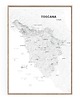 plakaty TOSKANIA Włochy czarno-biała mapa plakat 1