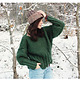 swetry damskie  Sweter leśna zieleń  z wełną 1