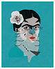 grafiki i ilustracje Blue Frida art giclee print 1