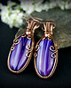 kolczyki wire wrapping Kolczyki z fioletowymi agatami 8