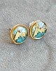 kolczyki z żywicy Wyjątkowe kolczyki sztyfty KWIECISTE GÓRY w żywicy 2