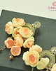 kolczyki soutache Błyszczące kolczyki sutasz z kaskadą brzoskwiniowych kwiatów 3