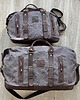 torby podróżne Duża szaro-brązowa torba podróżna ze skóry i bawełny  w stylu Vintage. 5