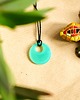 wisiory Turkusowy okrągły wisiorek świecący w ciemności i UV handmade 2,5 cm 3