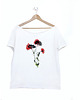 t-shirt damskie Maki tusz Oversize Biały 1