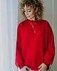 bluza bez kaptura damska Bluza  basic oversize  klasyczna czerwona 7