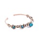 bransoletki wire wrapping Miedziana bransoleta mankietowa z chryzokolą 2