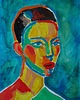 obrazy Ręcznie malowany portret obraz  fowizm kobieta 2