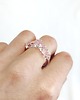 pierścionki - różne Szklany pierścionek z różowymi  kulkami "Crystal" 6
