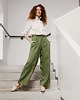 spodnie materiałowe damskie Spodnie lniane szerokie długie 1