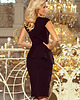 sukienki midi damskie 192-3 Elegancka sukienka MIDI z baskinką - CZARNA 3