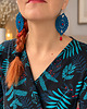 kolczyki - inne Kolczyki Koronkowe artystyczne mandale boho morski czerwony 1