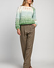 swetry damskie  Sweter ażurowy o grubszym splocie chunky knit F1976 zielony 2