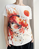 t-shirt damskie Koi pomarańczowy fullprint Biały Oversize 2