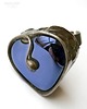 pierścionki - różne Serce z kobaltowego szkła kwarcowego pierścionek unikatowy handmade 1