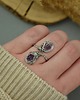 pierścionki - różne Pierścionek regulowany ametyst wire wrapping 2