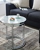 stoliki kawowe Stolik kawowy Loop 2 części biały metal szkło 3