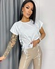 t-shirt damskie Koszulka bok frędzle 2