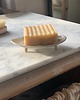 mydelniczki Handmade Ceramiczna Mydelniczka Podłużna z Odpływem Biała Perłowa 3