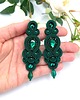 kolczyki soutache Keira kolczyki sutasz zielone wieczorowe długie z kryształkami 1