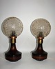 lampy stołowe Para lamp stołowych Hustad, lata 60.  Ceramika i szkło formowane  Vintage 2