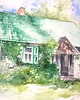 obrazy WYPRZEDAŻ SZTUKI! Akwarela Dom w zieleni oryginalny obraz 300g A3 30x42 cm 2