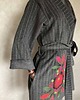 płaszcze damskie Kimono płaszcz wełna kwietny wzór. 5