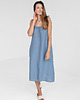sukienki midi damskie Lniana Sukienka FLORA MIDI dusty blue 4
