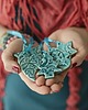 dekoracje świąteczne 12 szt zawieszki ceramiczne turkusowe na choinkę 1