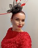 fascynatory Fascynator toczek GLORIA czarny/czerwony 2