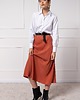 spódnice maxi Lejąca, długa spódnica, RUSTY RED 1