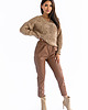 spodnie materiałowe damskie Spodnie w stylu BAGGY z eko-skóry CAMEL 2