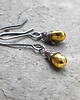kolczyki wire wrapping Złote krople   - kolczyki 2