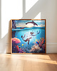 plakaty Surrealistyczny Plakat "Save Me" Kolaż 30x30cm 3