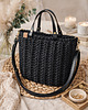 torebki do ręki Czarna torebka plecione Handmade - elegancka torebka damska do pracy 1