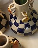 wazony Wazon w kratkę z zawieszkami. Ceramiczny wazon ręcznie robiony 4
