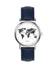 zegarki unisex Zegarek  mały - Mapa świata - skórzany, granatowy 1