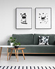 grafiki i ilustracje Duża grafika z Mopsem w kosmosie 50x70 cm 2