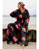 komplety damskie CS - Wiskozowy komplet oversize ROSE czarny w czerwone róże 1