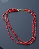 naszyjniki - inne BOHO 3-rzędowy naszyjnik z przeróżnych czerwonych małych koralików handmade 5