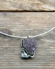 srebrne naszyjniki Surowy ametyst   - naszyjnik 1