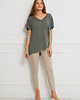 t-shirt damskie BLUZKA oversize - Tencel - zielona agawa 1