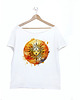 t-shirt damskie Słońce pomarańcza Biały Oversize 1
