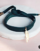 bransoletki skórzane Mini feather emerald 1