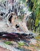 grafiki i ilustracje Obraz ręcznie malowany "'Jeż i truskawki" 2