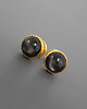 kolczyki pozłacane Kolczyki z obsydianem, srebro pozłacane 3