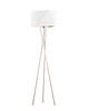 lampy podłogowe Drewniana lampa stojąca na 3 nogach do salonu z abażurem TULUZA GOLD 4