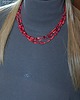 naszyjniki - inne BOHO 3-rzędowy naszyjnik z przeróżnych czerwonych małych koralików handmade 4