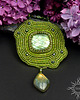 naszyjniki - inne Vorvellir, naszyjnik z labradorytem, haft koralikowy, beading 3